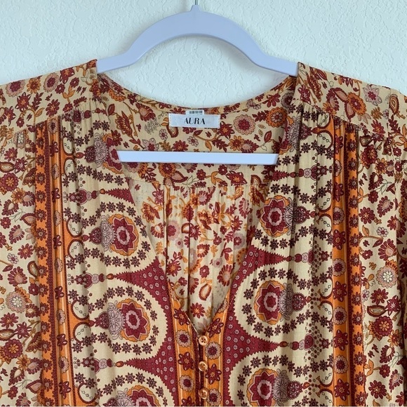 Aura the label flora long sleeve boho prairie maxi dress XL - Picture 6 of 11